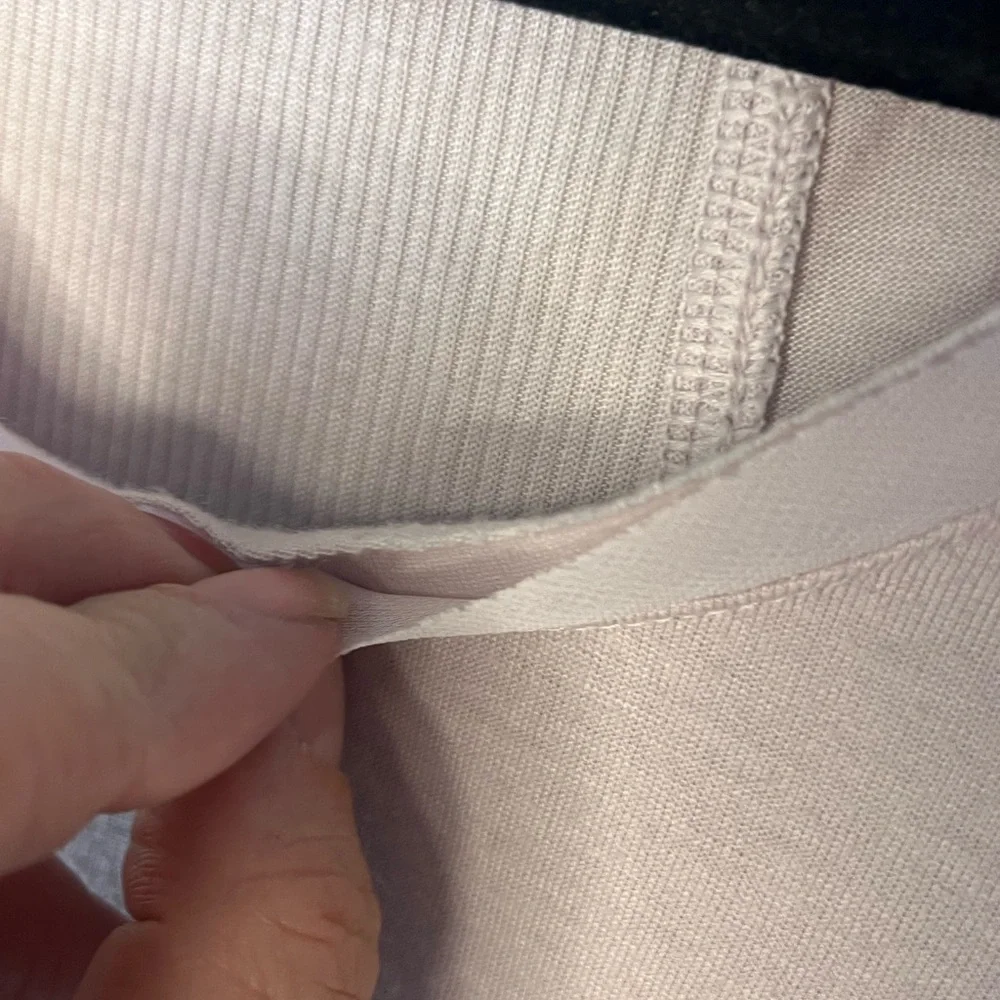 Simply Vera Vera Wang Pink Asymmetrical Sharkbite Hem Ribbed Panel Top Medium - Picture 3 of 7